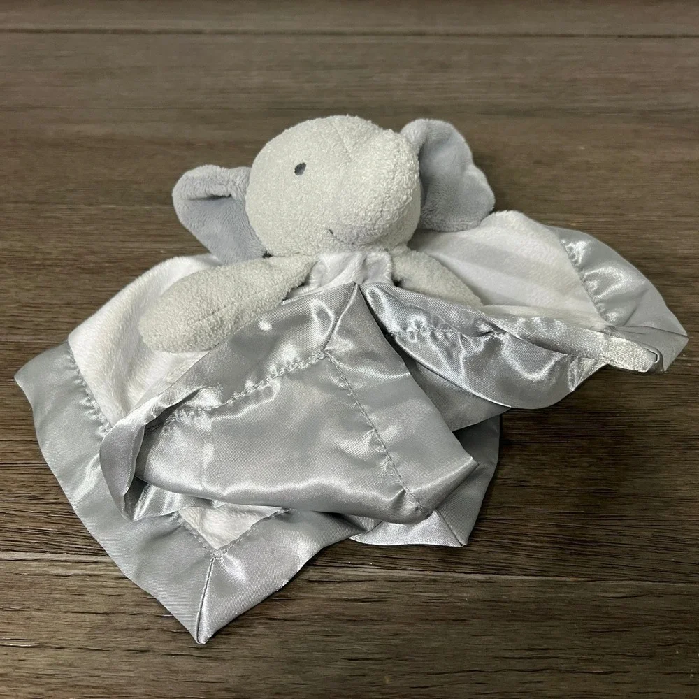 Cloud Island Grey Elephant‎ Plush with Stripes Lovey
